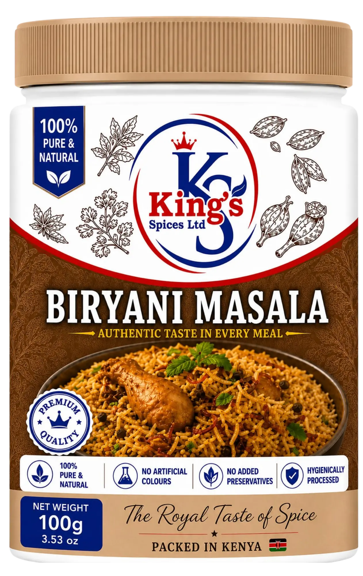 King's Spices Biryani Masala product pack