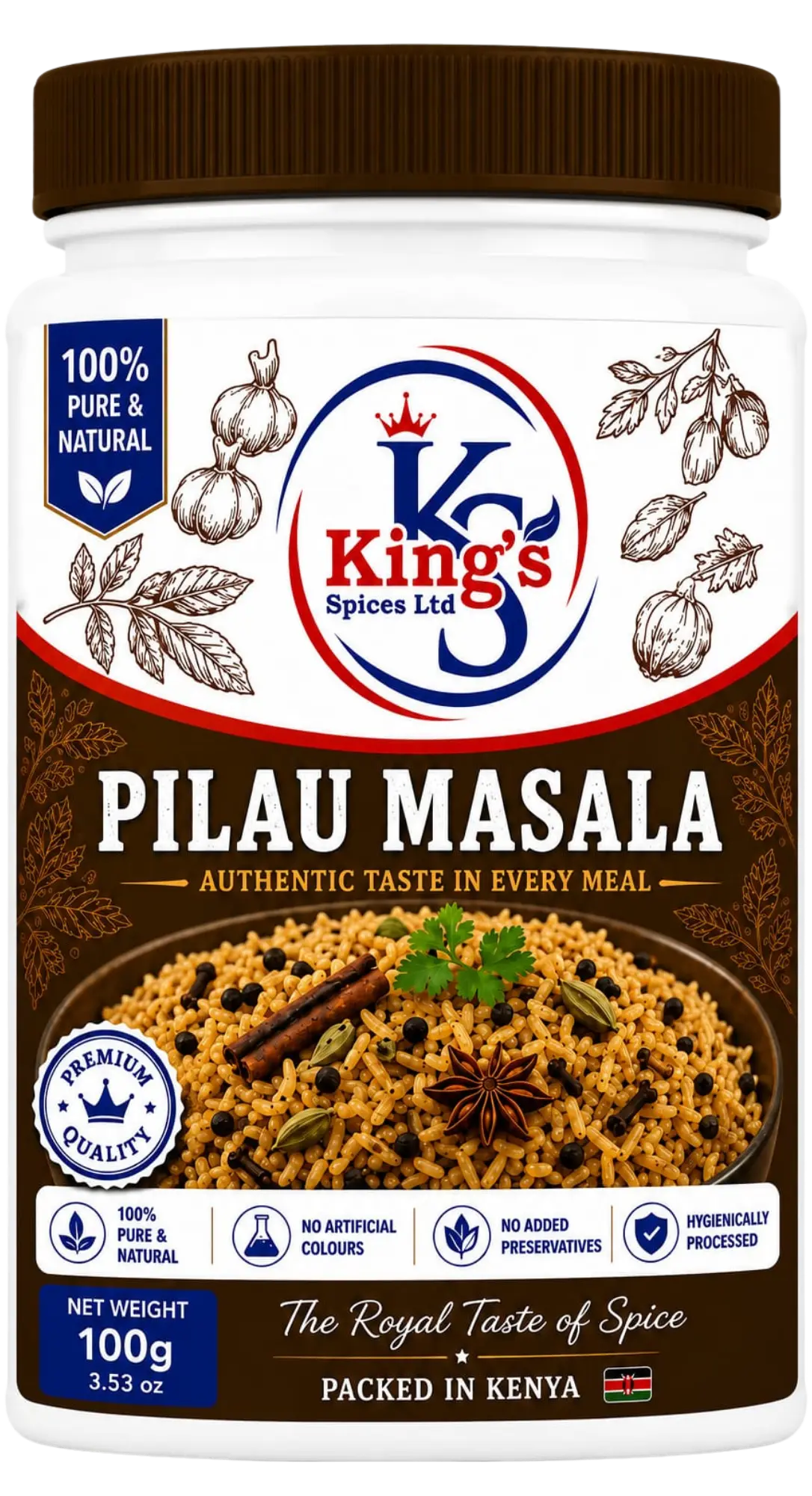 King's Spices Pilau Masala product pack